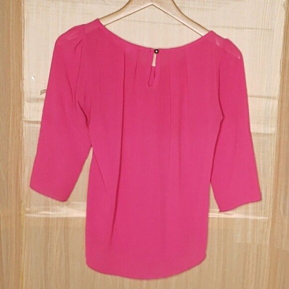 A'Gaci Womens Pink Roll Tab Sleeve Blouse Small - Picture 2 of 7